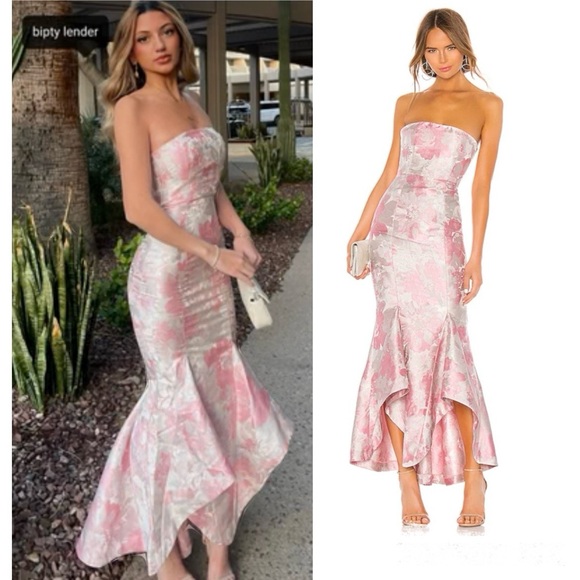 Lovers + Friends Dresses & Skirts - Lovers & Friends Urgonia Gown Pink Tonal Jacquard Maxi Dress Bridesmaid Wedding